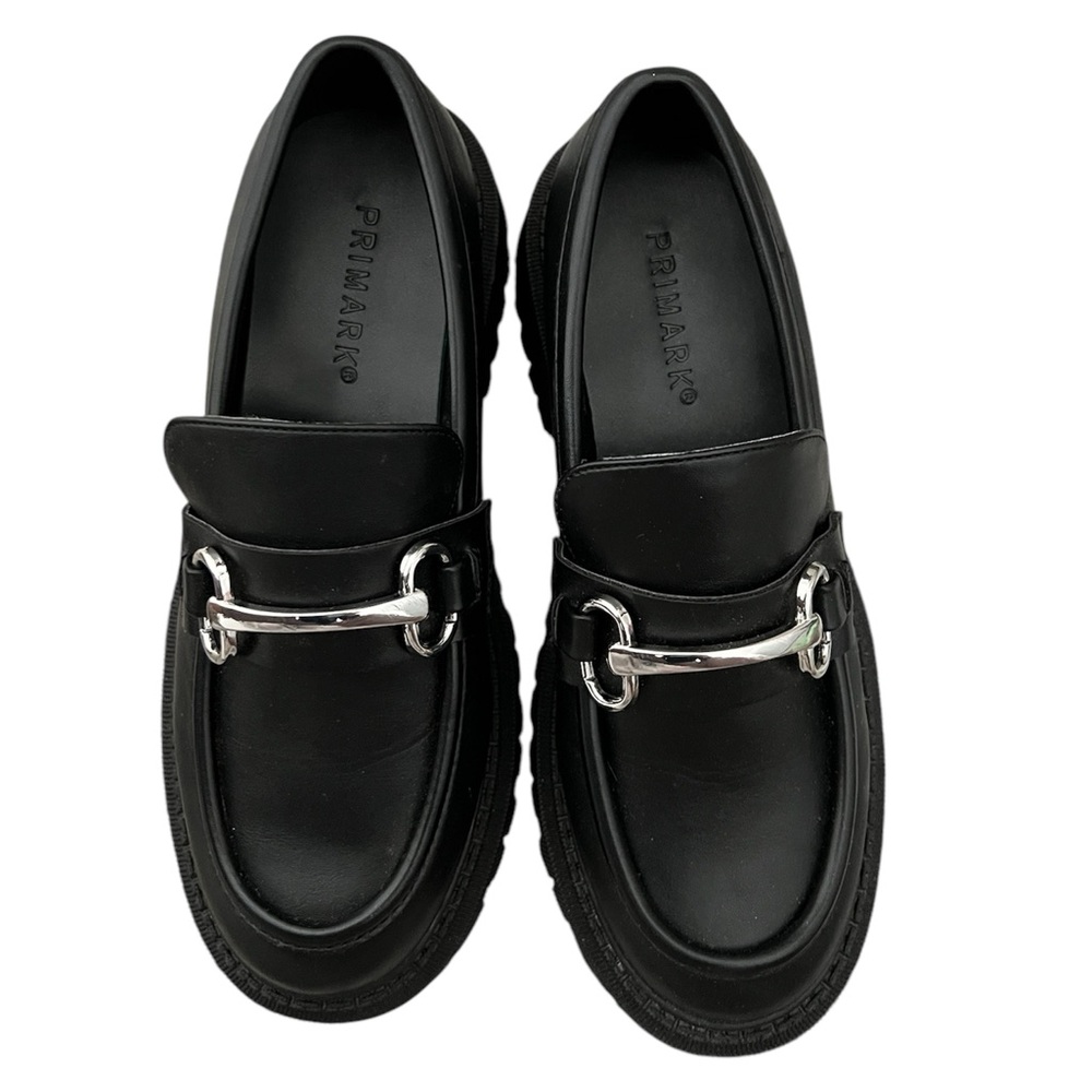 Black chunky loafers